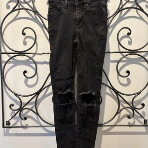 American Eagle Outfitters Black Ripped Skinny Jeans